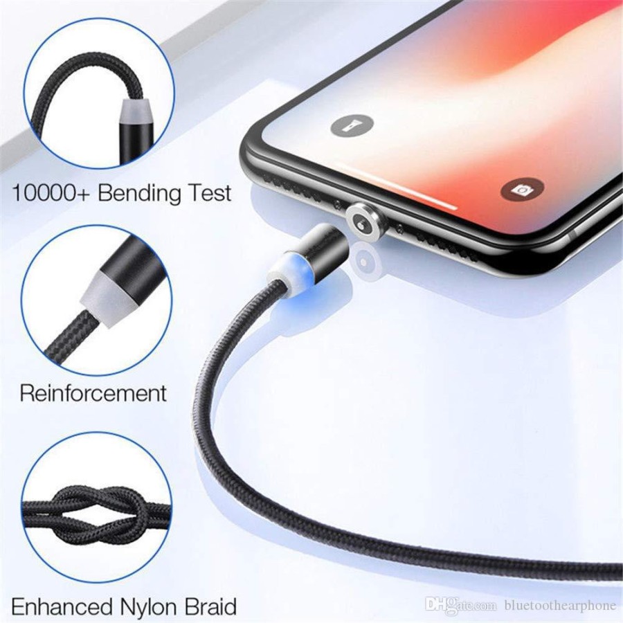 Kabel Data Magnetic 3 connector 3in1 LED Fast charge - Gambar 3