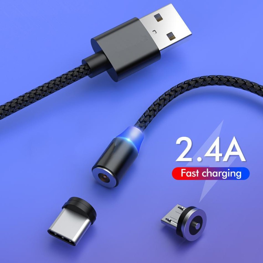 Kabel Data Magnetic 3 connector 3in1 LED Fast charge - Gambar 2