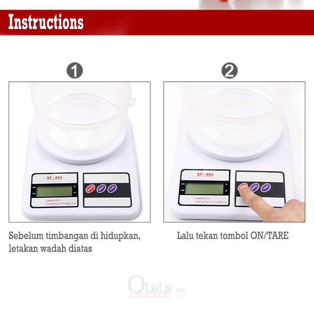 Timbangan Digital Elektrik Scale Dapur SF400 - Gambar 2