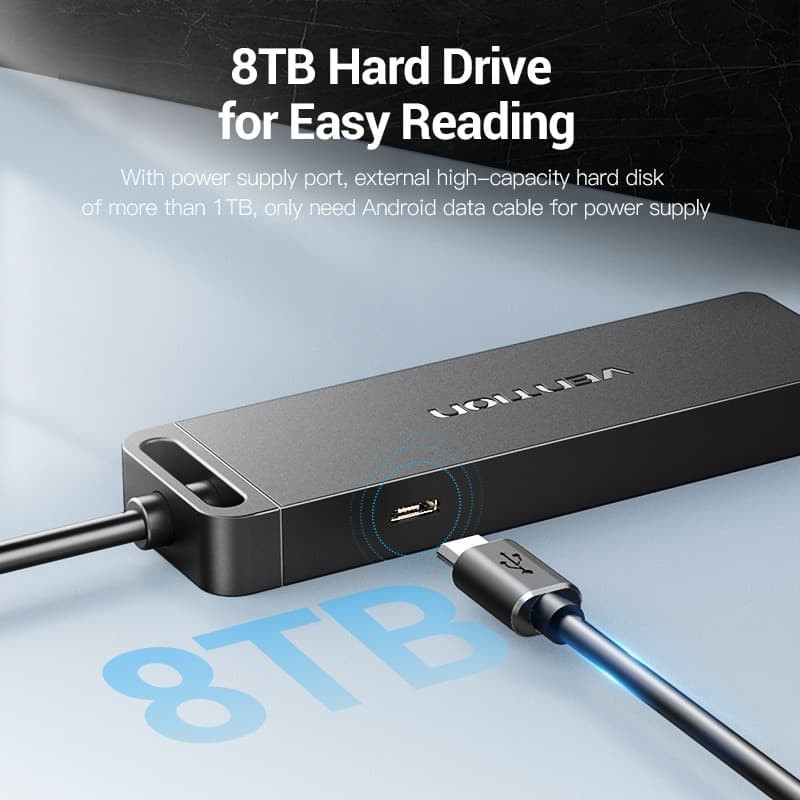 Usb HUB Vention 4 Port Usb 3.0 2.0 High Speed Power Adapter OTG - CHM 2.0, 0.15m - Gambar 5