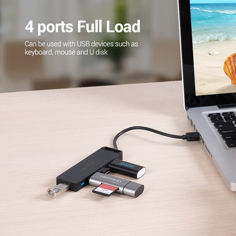 Usb HUB Vention 4 Port Usb 3.0 2.0 High Speed Power Adapter OTG - CHM 2.0, 0.15m - Gambar 4
