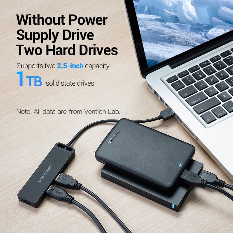 Usb HUB Vention 4 Port Usb 3.0 2.0 High Speed Power Adapter OTG - CHM 2.0, 0.15m - Gambar 2
